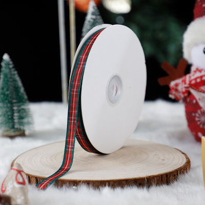 1cm*45m Hediye ambalajı ve giyim aksesuarları için Noel basılı kurdele