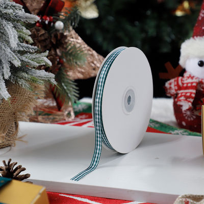 1cm*45m Hediye ambalajı ve giyim aksesuarları için Noel basılı kurdele