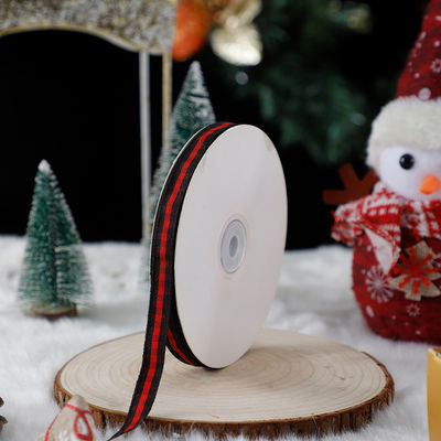 1cm*45m Hediye ambalajı ve giyim aksesuarları için Noel basılı kurdele