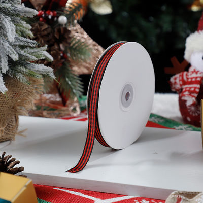 1cm*45m Hediye ambalajı ve giyim aksesuarları için Noel basılı kurdele