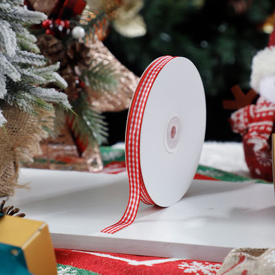 1cm*45m Hediye ambalajı ve giyim aksesuarları için Noel basılı kurdele