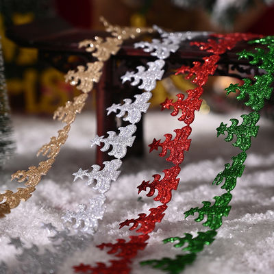 3cm*5y hediye ambalajı ve giyim aksesuarları için ultrasonik Noel kurdelesi
