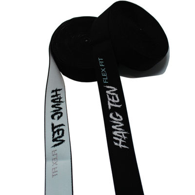 4.4cm Jacquard özelleştirilmiş logo giyim aksesuarları için elastik kurdele ve webbing bel bandı