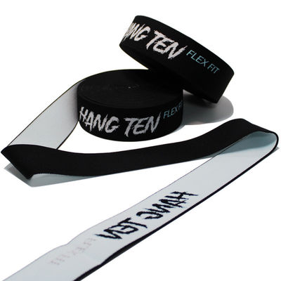 4.4cm Jacquard özelleştirilmiş logo giyim aksesuarları için elastik kurdele ve webbing bel bandı