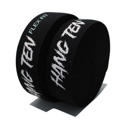 4.4cm Jacquard özelleştirilmiş logo giyim aksesuarları için elastik kurdele ve webbing bel bandı
