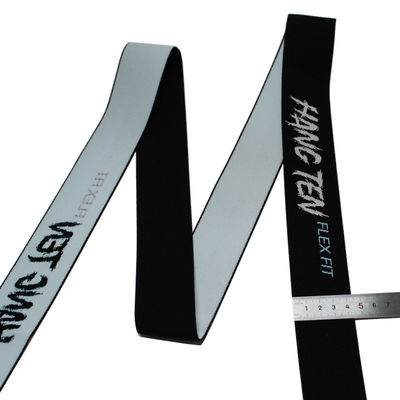 4.4cm Jacquard özelleştirilmiş logo giyim aksesuarları için elastik kurdele ve webbing bel bandı