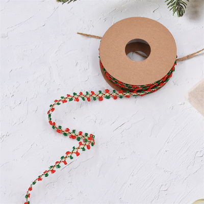 10mm*10m Mutlu Noel hediye paketleme ve festival dekorasyonu için kadife kulak kenarı